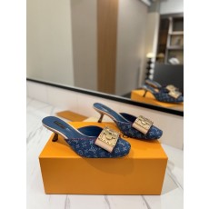 LV 모노그램 데님 스파이싱 하이힐 샌들 001-252487