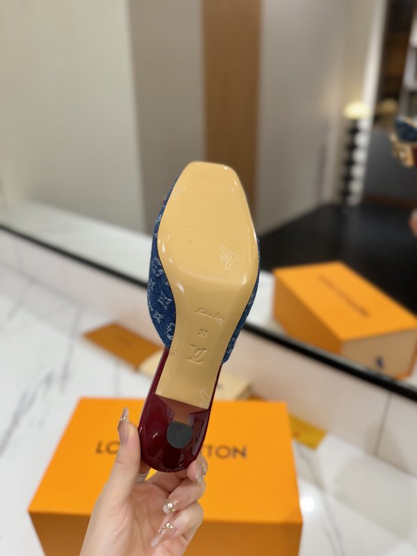 LV 모노그램 데님 스파이싱 힐 샌들 001-252489