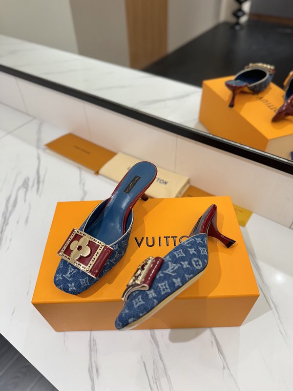 LV 모노그램 데님 스파이싱 힐 샌들 001-252489