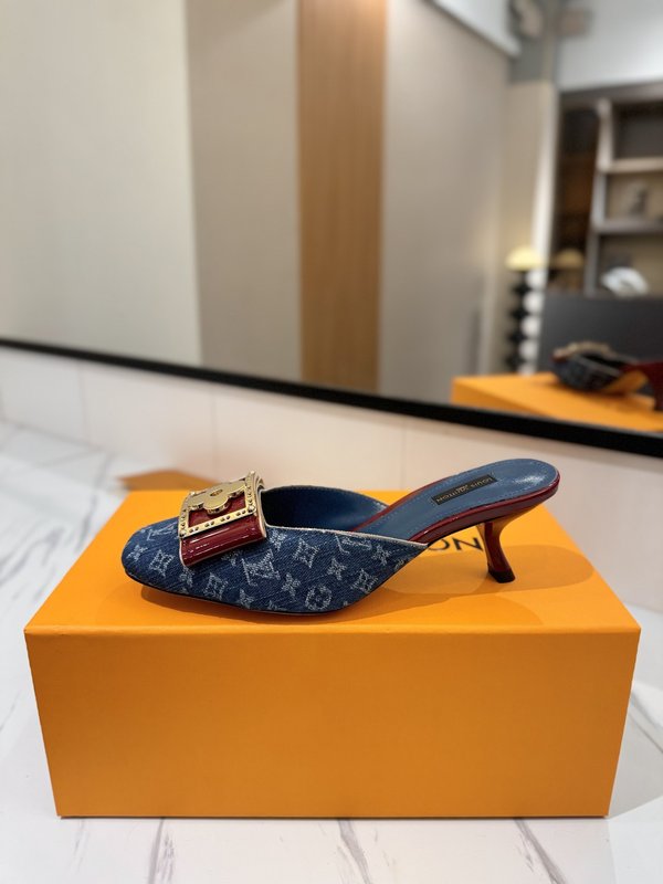 LV 모노그램 데님 스파이싱 힐 샌들 001-252489