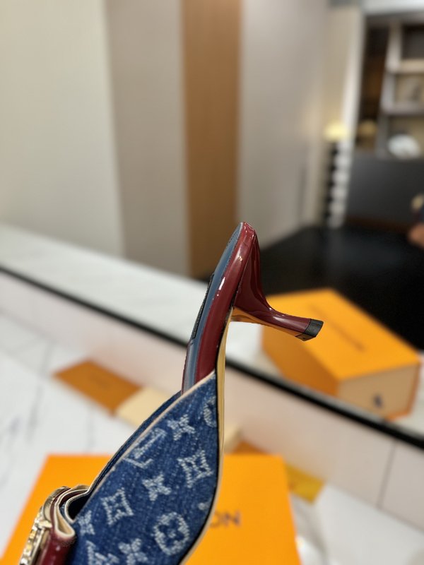 LV 모노그램 데님 스파이싱 힐 샌들 001-252489