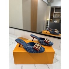 LV 모노그램 데님 스파이싱 힐 샌들 001-252489