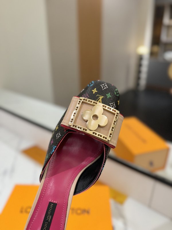 LV 모노그램 데님 파이스 하이힐 샌들 001-252490