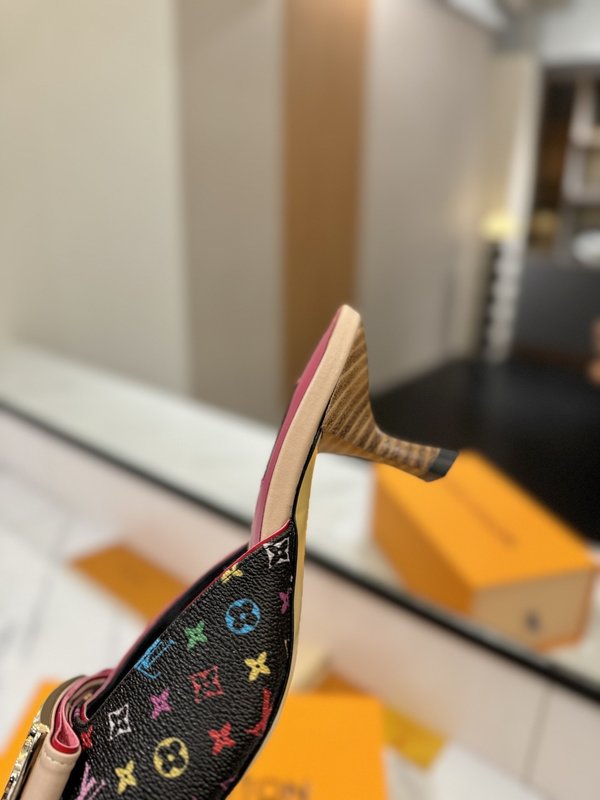LV 모노그램 데님 파이스 하이힐 샌들 001-252490