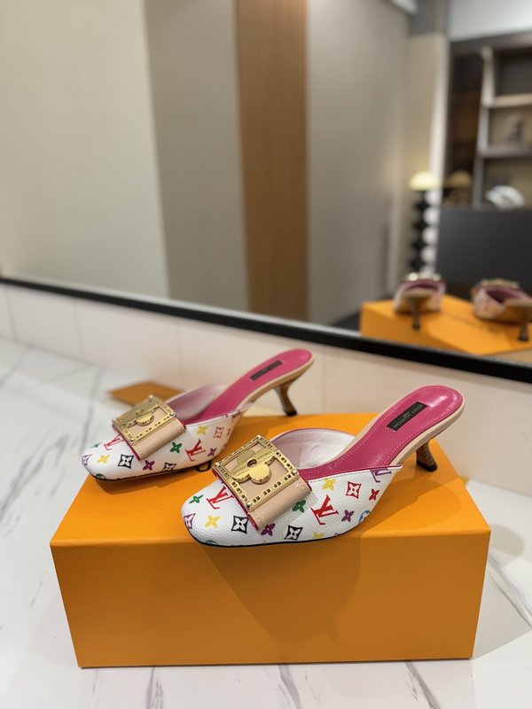 LV 모노그램 데님 하이힐 샌들 001-252491