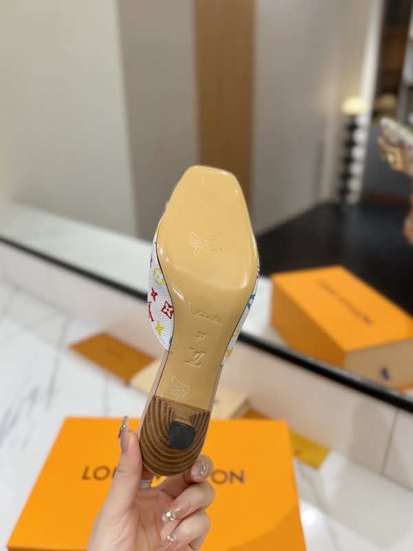LV 모노그램 데님 하이힐 샌들 001-252491
