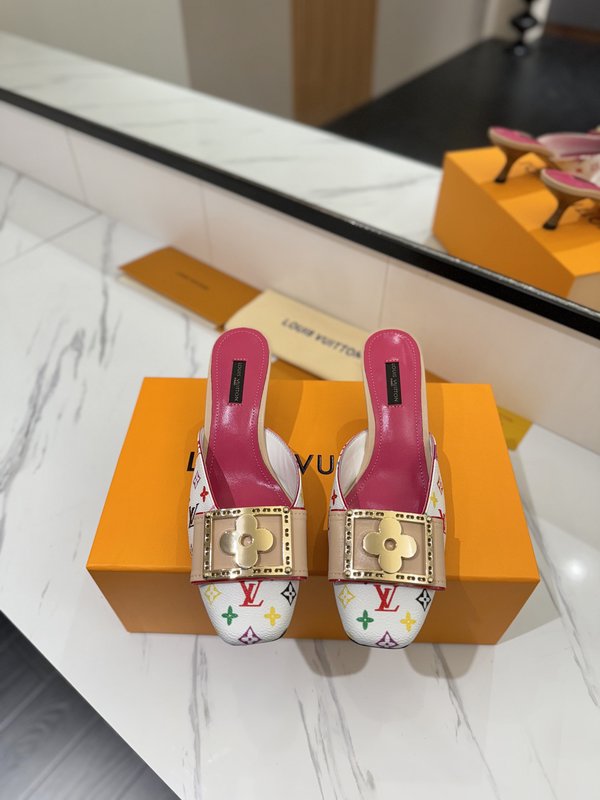 LV 모노그램 데님 하이힐 샌들 001-252491