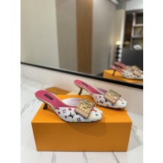 LV 모노그램 데님 하이힐 샌들 001-252491