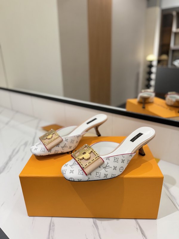 LV 모노그램 데님 하이힐 샌들 001-252492