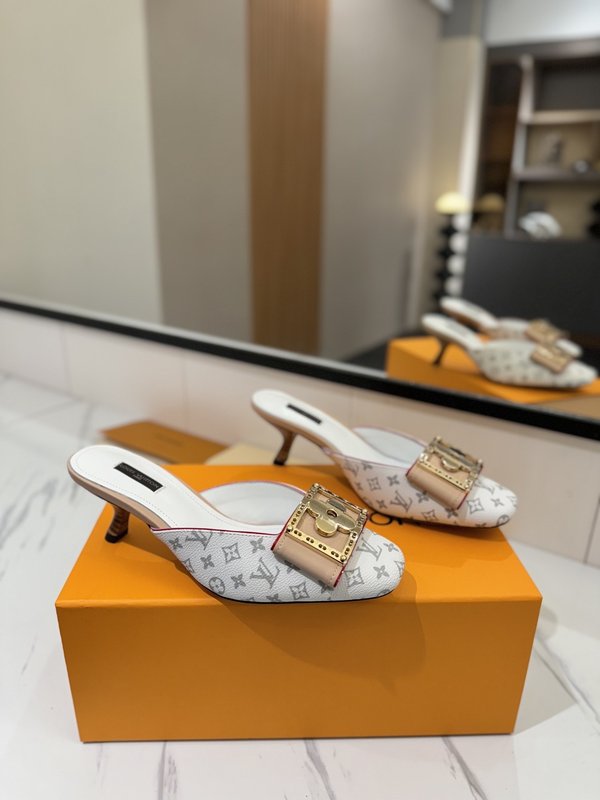 LV 모노그램 데님 하이힐 샌들 001-252492