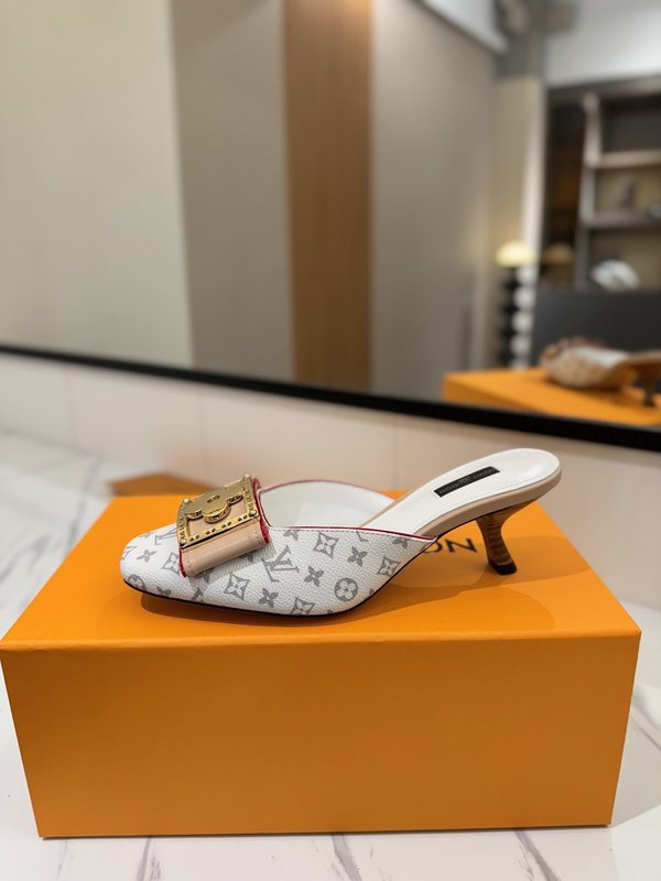 LV 모노그램 데님 하이힐 샌들 001-252492