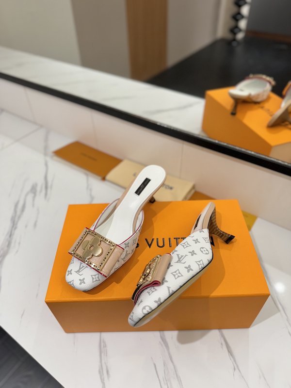 LV 모노그램 데님 하이힐 샌들 001-252492