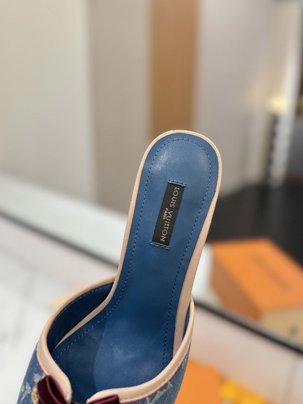 LV 모노그램 데님 버클 하이힐 샌들 001-252493
