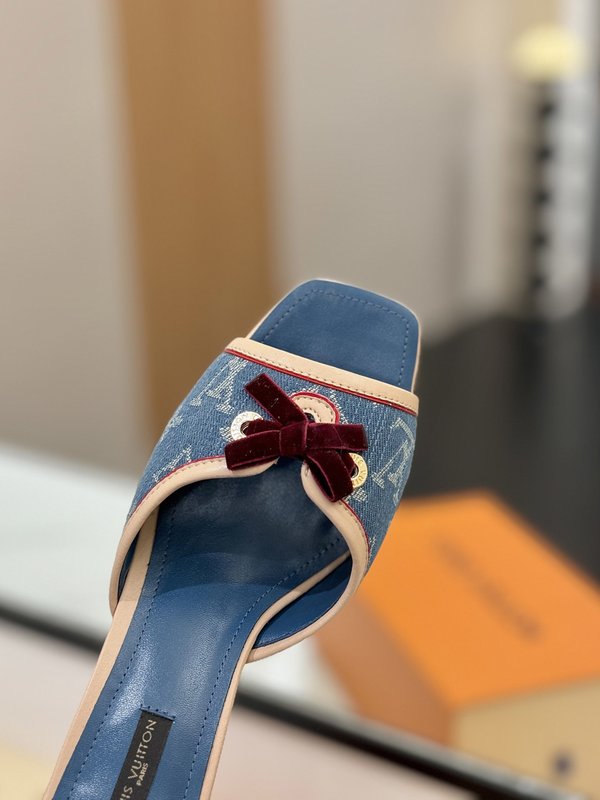 LV 모노그램 데님 버클 하이힐 샌들 001-252493
