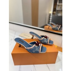LV 모노그램 데님 버클 하이힐 샌들 001-252493