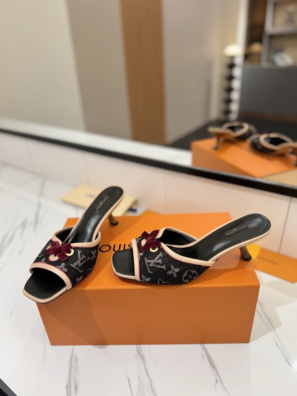 LV 모노그램 데님 스이스 하이힐 샌들 001-252499