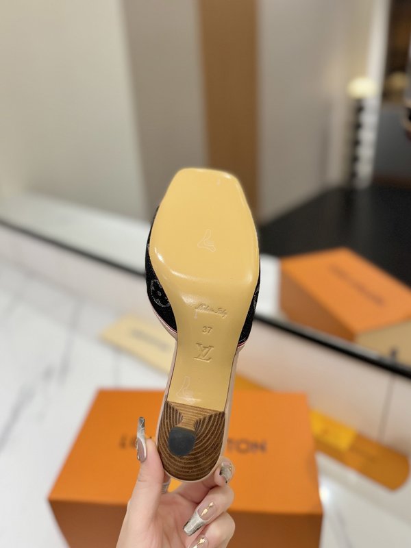 LV 모노그램 데님 스이스 하이힐 샌들 001-252499
