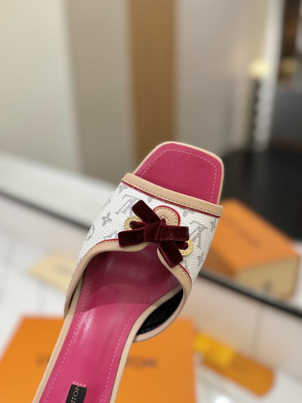 LV 모노그램 데님 하이힐 샌들 여성용 001-252500