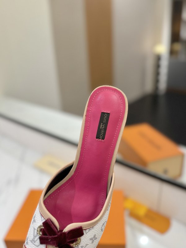LV 모노그램 데님 하이힐 샌들 여성용 001-252500