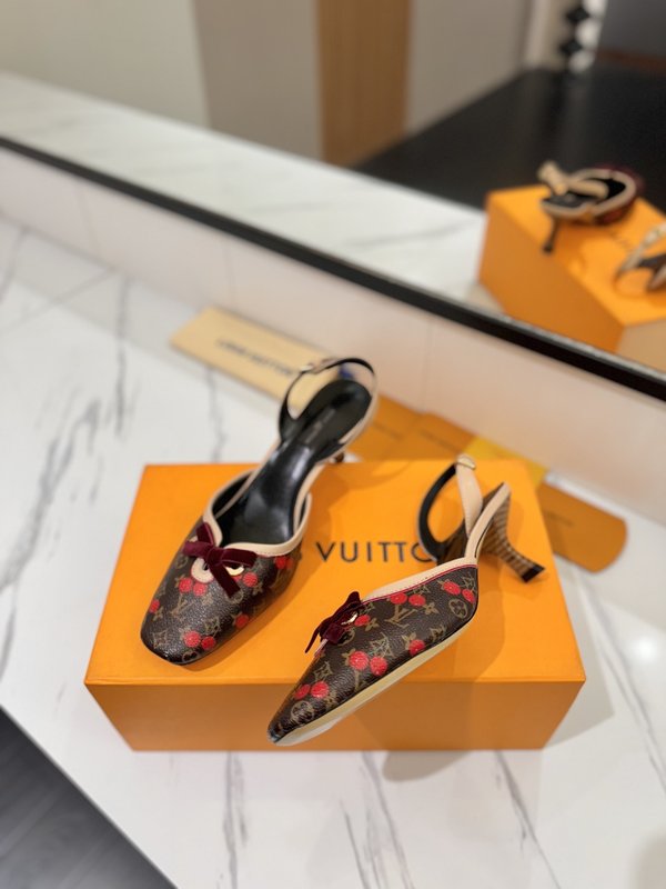 LV 모노그램 데님 하이힐 샌들 여성용 001-252502