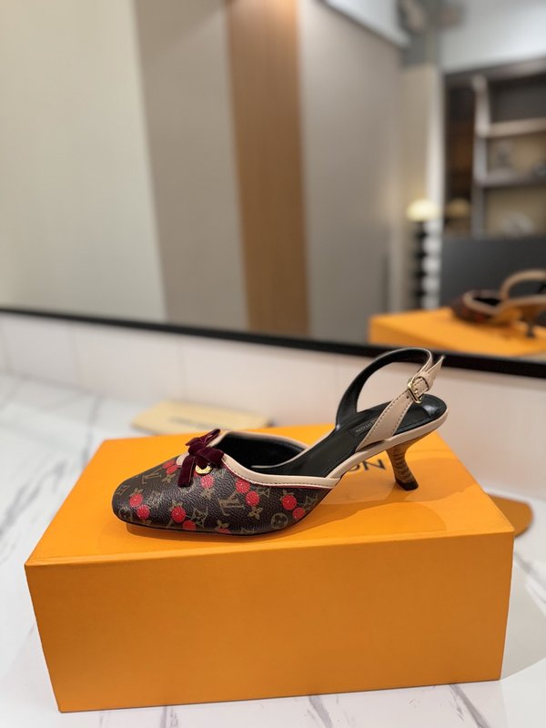 LV 모노그램 데님 하이힐 샌들 여성용 001-252502