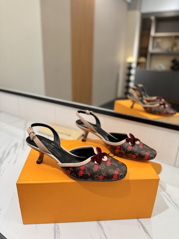LV 모노그램 데님 하이힐 샌들 여성용 001-252502