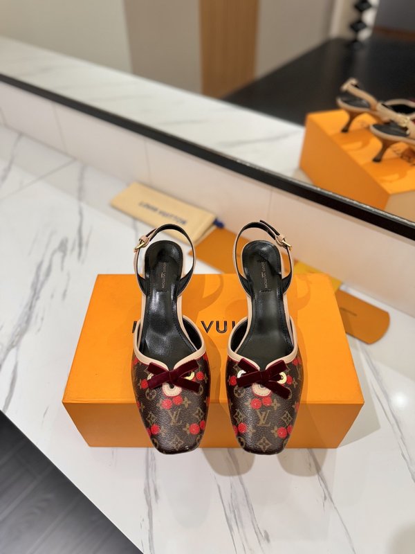LV 모노그램 데님 하이힐 샌들 여성용 001-252502
