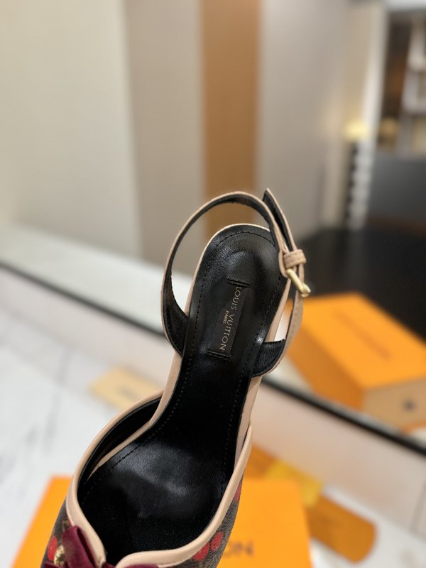 LV 모노그램 데님 하이힐 샌들 여성용 001-252502