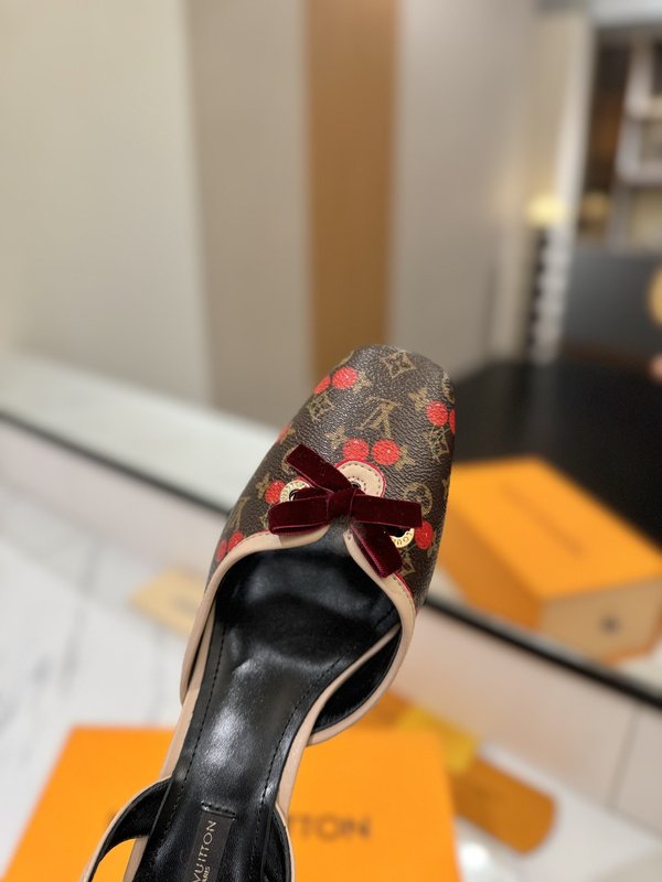 LV 모노그램 데님 하이힐 샌들 여성용 001-252502