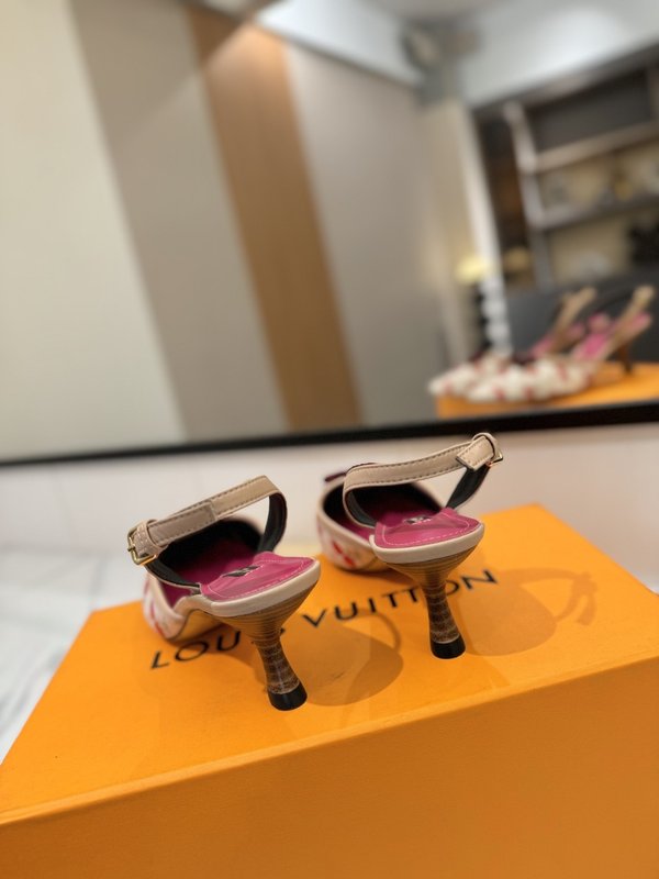 LV 모노그램 데님 하이힐 샌들 001-252503