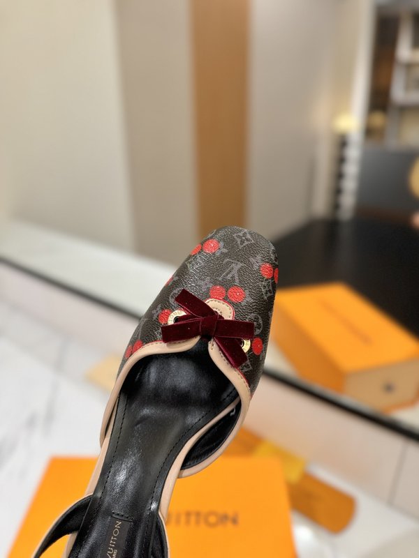 LV 모노그램 데님 하이힐 샌들 여성용 001-252504