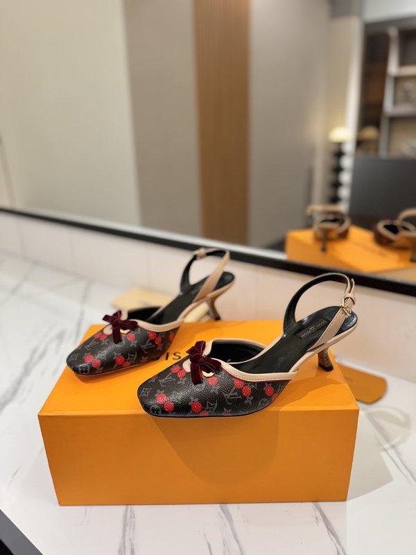 LV 모노그램 데님 하이힐 샌들 여성용 001-252504