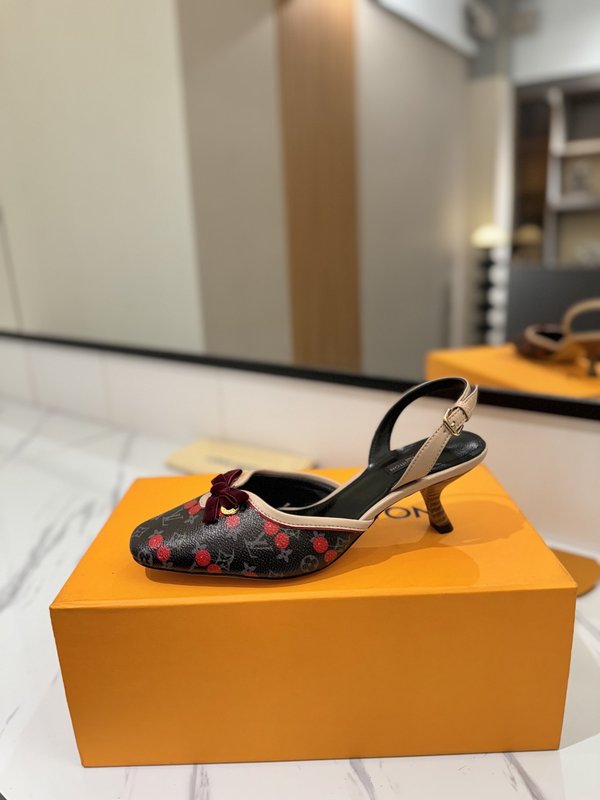 LV 모노그램 데님 하이힐 샌들 여성용 001-252504