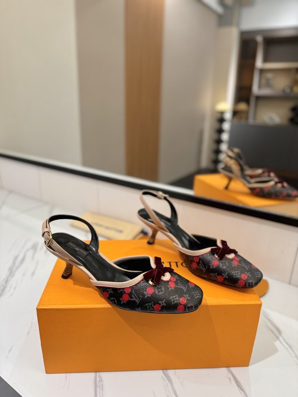 LV 모노그램 데님 하이힐 샌들 여성용 001-252504