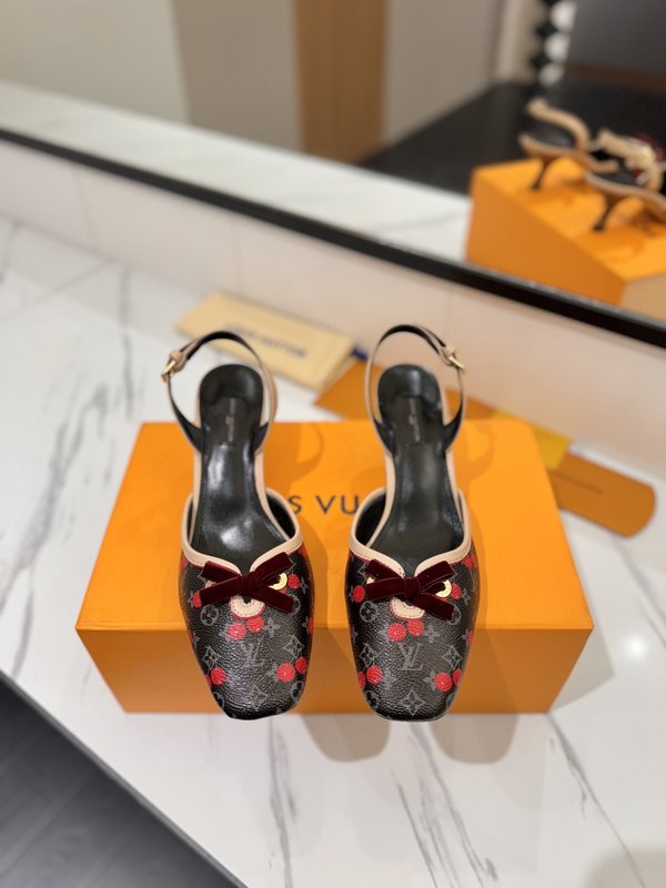 LV 모노그램 데님 하이힐 샌들 여성용 001-252504
