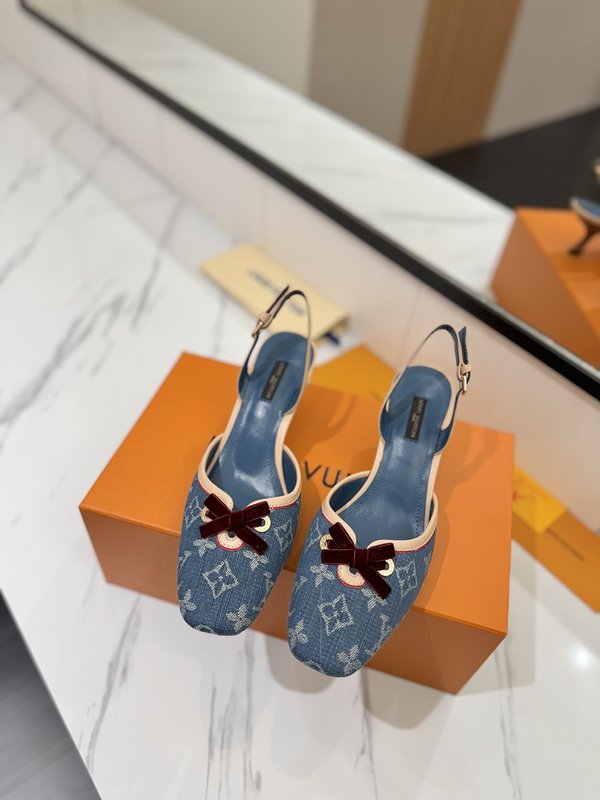 LV 모노그램 데님 하이힐 샌들 001-252505
