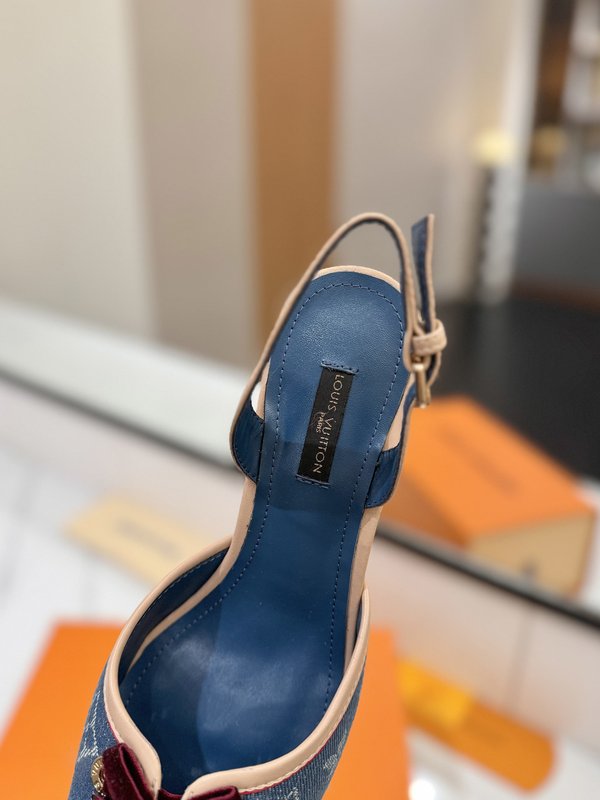 LV 모노그램 데님 하이힐 샌들 001-252505