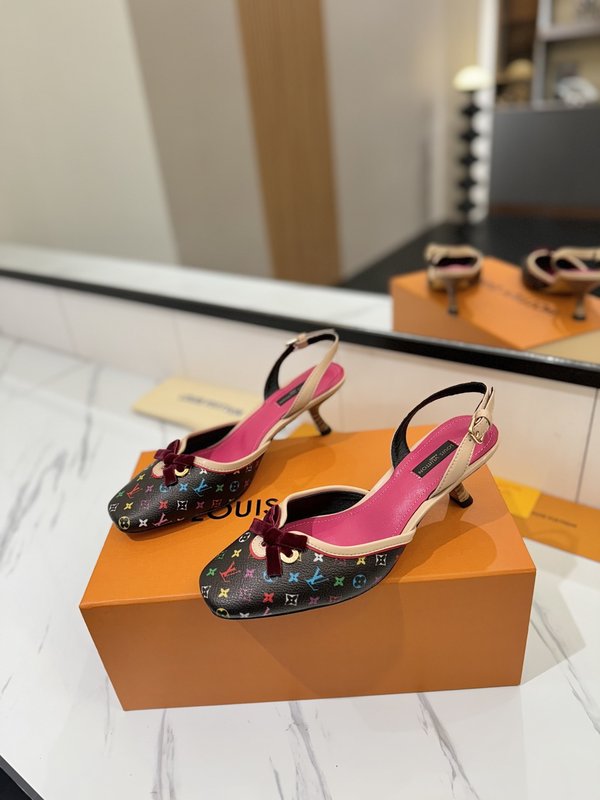LV 모노그램 데님 버클 하이힐 샌들 001-252507