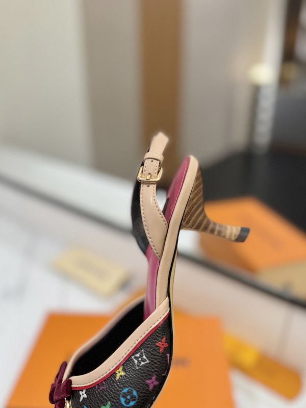 LV 모노그램 데님 버클 하이힐 샌들 001-252507