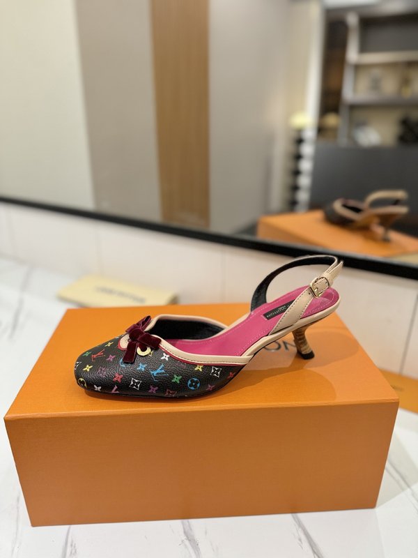 LV 모노그램 데님 버클 하이힐 샌들 001-252507