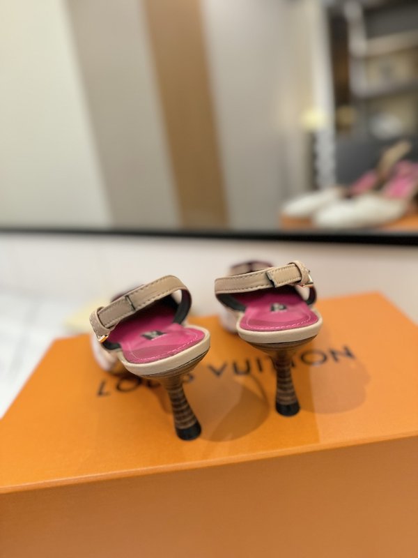 LV 모노그램 데님 하이힐 샌들 001-252508