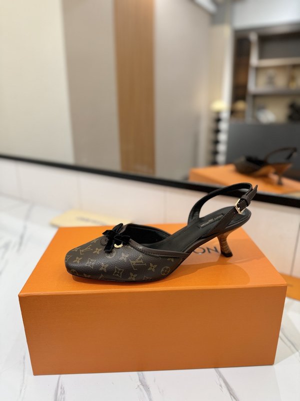 LV 모노그램 데님 하이힐 샌들 001-252509