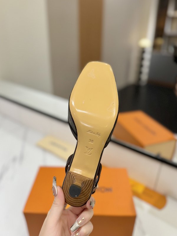 LV 모노그램 데님 하이힐 샌들 001-252509