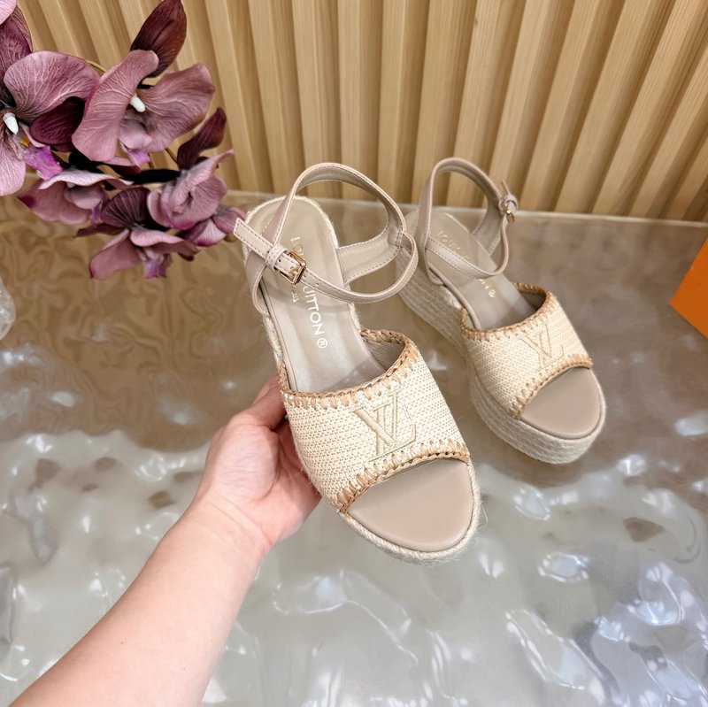 루이비통 삼색 에스파드리유 웨지 샌들 001-252531