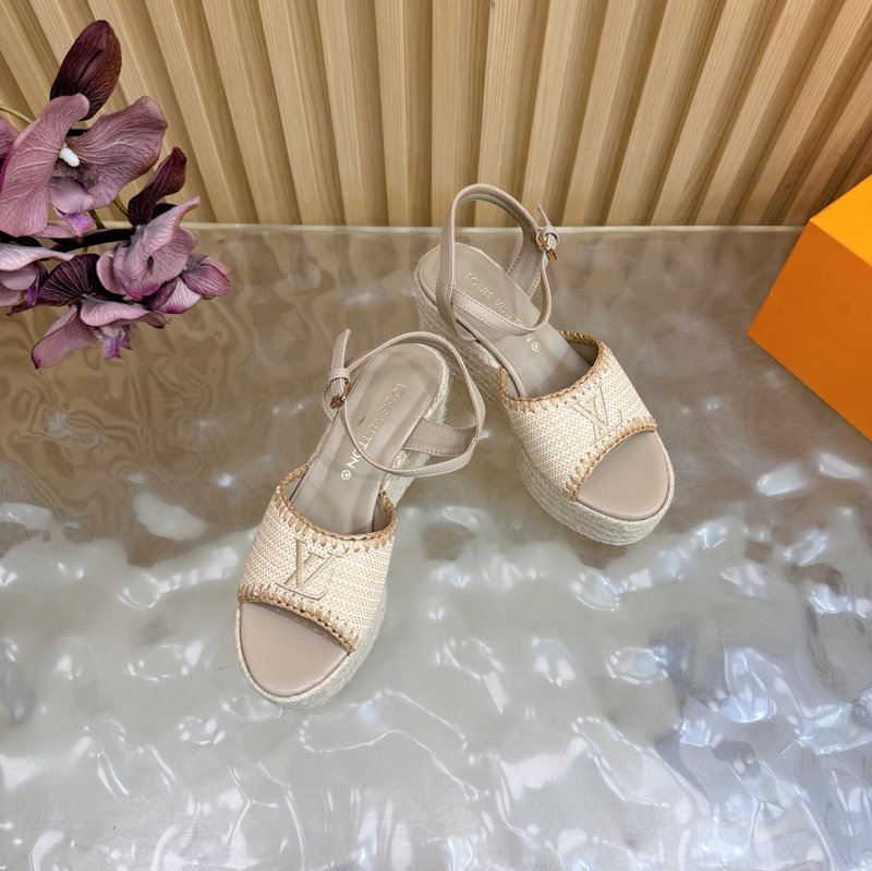 루이비통 삼색 에스파드리유 웨지 샌들 001-252531