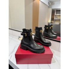 발렌티노 빈티지 버클 라운드 토우 소가죽 앵클부츠 001-252576