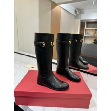 발렌티노 빈티지 버클 라운드 토 니트 부츠 001-252584