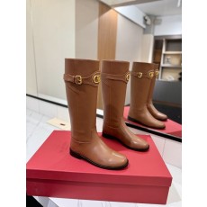 발렌티노 빈티지 버클 라운드 토 니부츠 001-252585