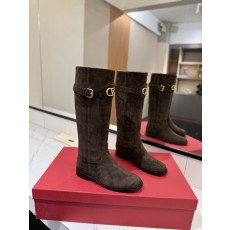 발렌티노 빈티지 버클 라운드 토 니부츠 001-252586