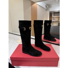 발렌티노 빈티지 버클 라운드 토 니부츠 001-252587